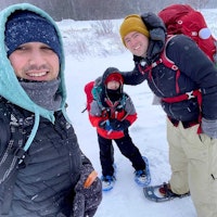 Craig doing some snowshoeing with friends and family