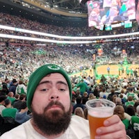 Frank at the Celtics game