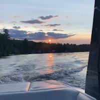 Watching the sunset off the back of the boat
