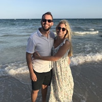 Lane and his wife at the beach